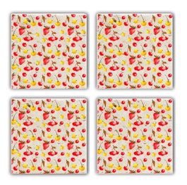 Hermia Felpudo de Cristal 100% Piedra Natural, Set de 4 Piezas, 10x10x1cm, TAB11183924